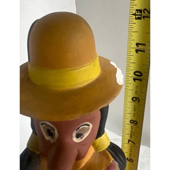 Vtg Studio Piece by BW 1970 Painted Ceramic Figurine N.A. Woman Yellow Dress Hat - Picture 12 of 13